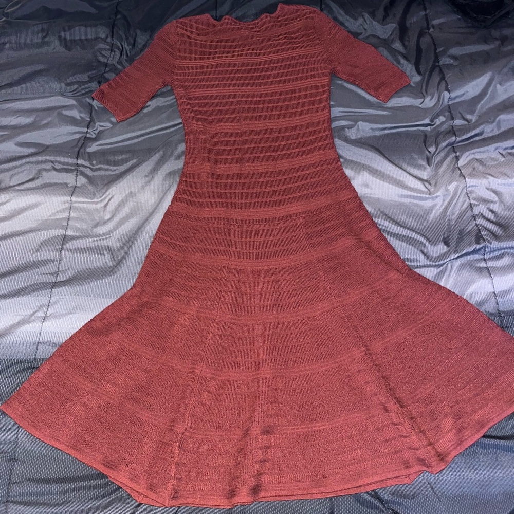 Maroon Knit Mid Length Dress Size XS